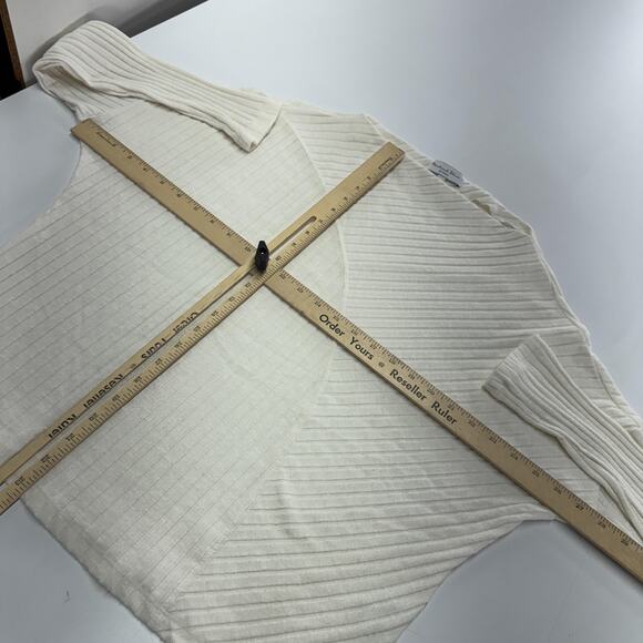 Michael Stars Sweater Womens Large White Jasper Ribbed Pullover Knit Soft Top - Picture 7 of 8